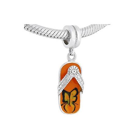 ABALORIOS CHANCLA CON ESMALTE NARANJA PAP167