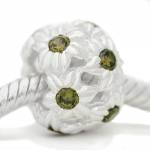 ABALORIOS FLORES CON PIEDRAS VERDES PAP177