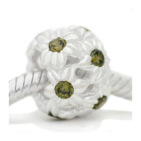 ABALORIOS FLORES CON PIEDRAS VERDES PAP177