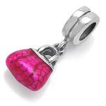 ABALORIOS COLGANTE BOLSO CON ESMALTE ROSA PAP162