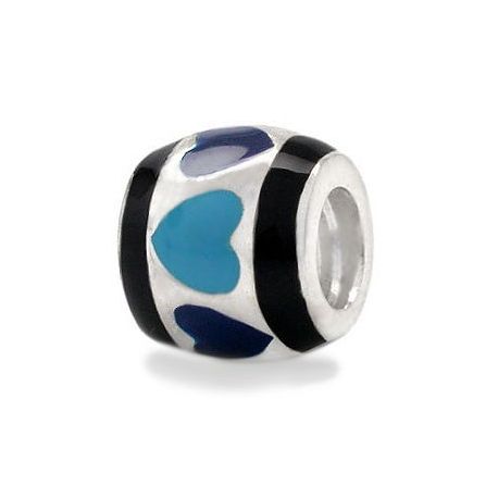 ABALORIOS CORAZONES CON ESMALTE AZUL PAP102