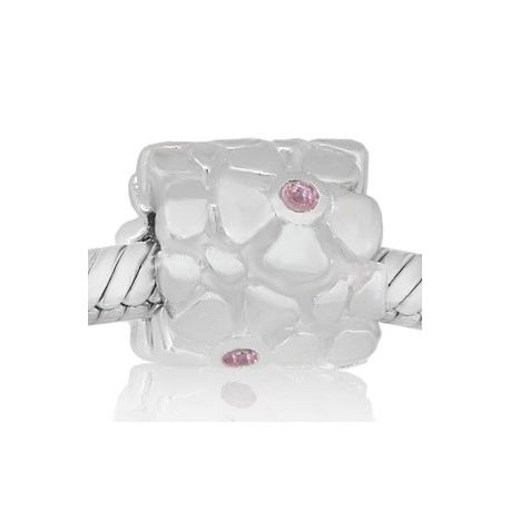 ABALORIO FLORES PIEDRAS ROSA PAP497