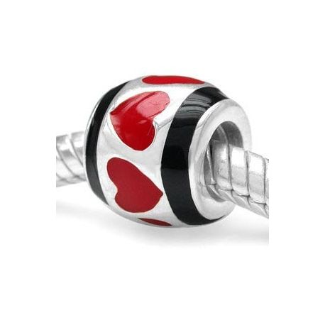 ABALORIOS CORAZONES CON ESMALTE ROJO PAP529